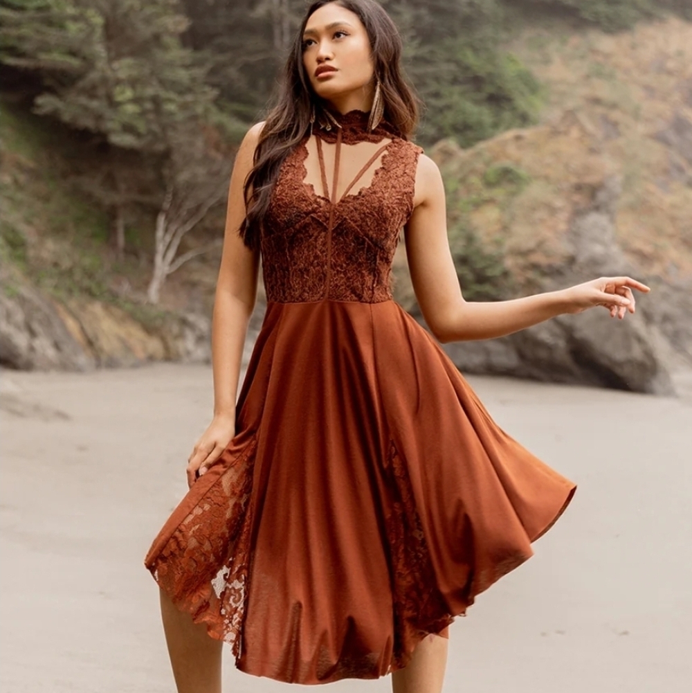 NWT| Joyfolie | Layana Dress | Rust | Large